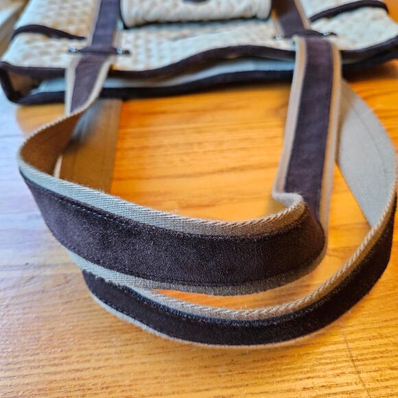 Vera Bradley Chestnut Tote Bag Birchwood Khaki Color Cotton Suede Trim - Picture 10 of 10